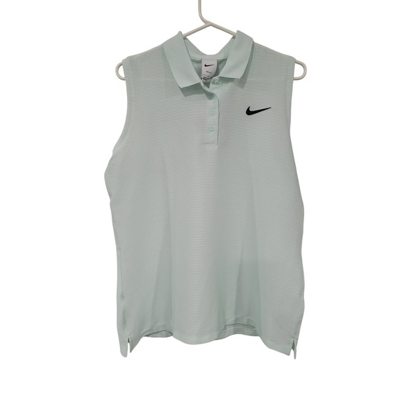 Nike Dri-FIT Golf Polo Sleeveless Athletic Top‎ Mint Green Women's L #18 - Picture 1 of 4